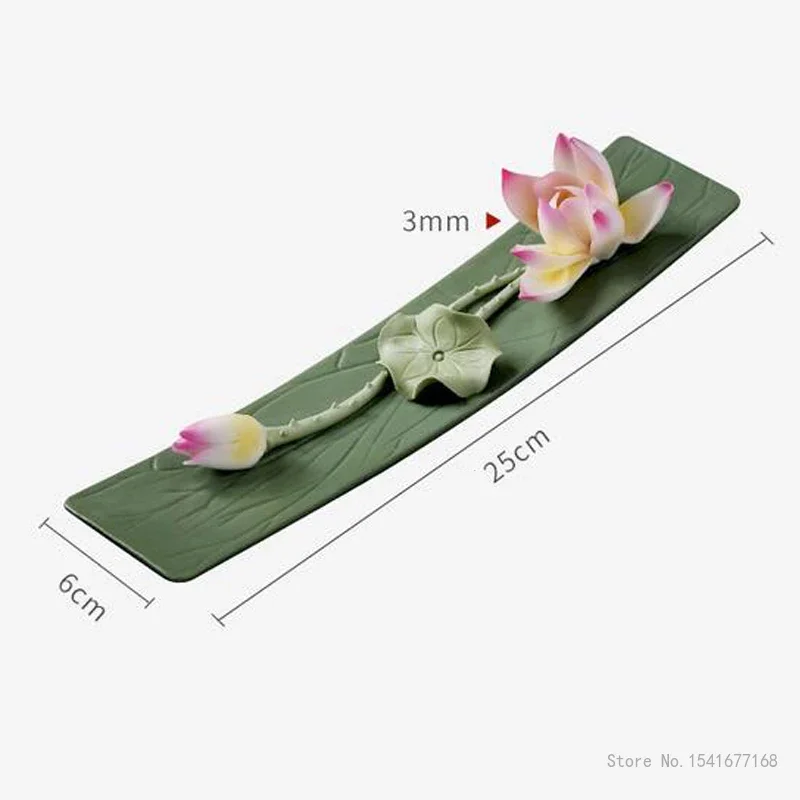 Creative Ceramic Handmade Lotus Thread Fragrance Insertion Seat, Tea Ceremony, Indoor Household Zen Aromatherapy Stove Tray Base