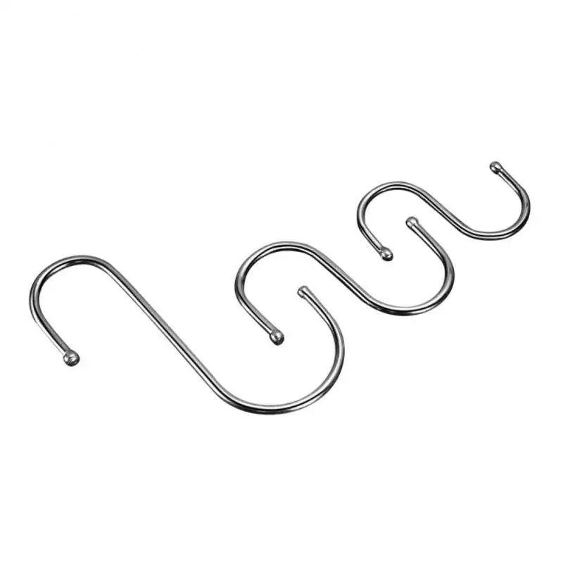 

Black S Shaped Organizer Hooks Stainless Steel Rack Bathroom Kitchen Hanging Hanger Clasp Rack Sundries Organizer Storage Holder