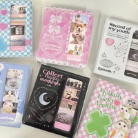 Korean Ins Cute 5.7x6.69inch 4 Grid Idol Card Photo Album Large Capacity Sticker Card Film Album Storage Book School Stationery 1