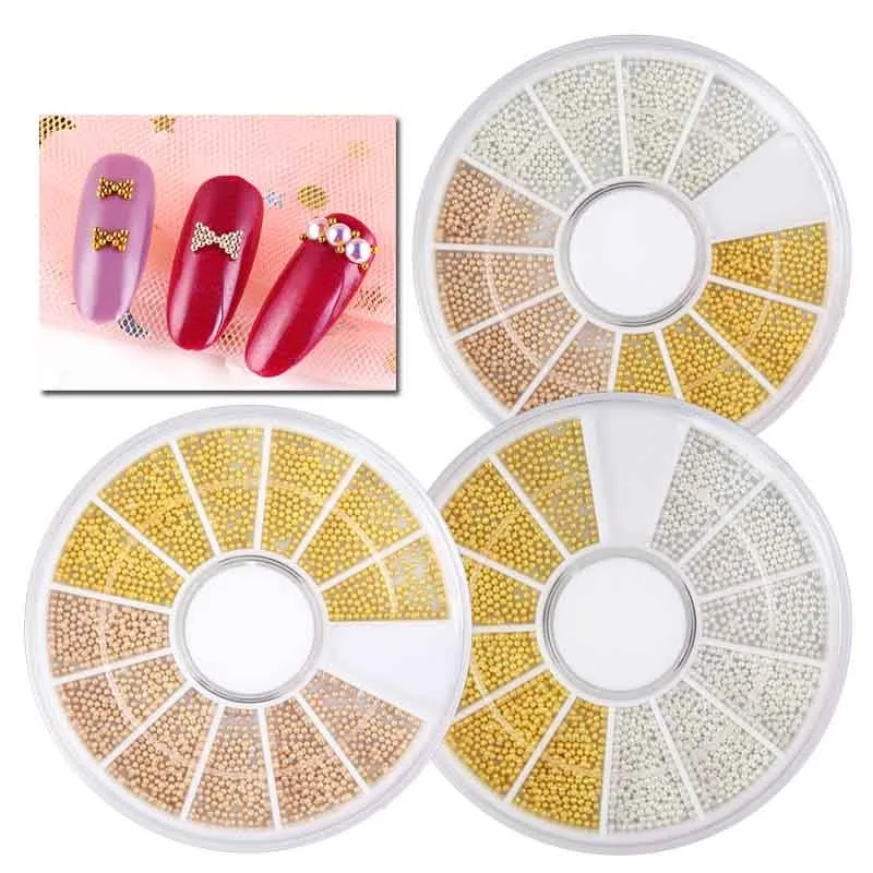 

1 Wheel Nail Art Tiny Steel Caviar Beads Nail Charms 1mm 3D Design Manicure Nail Jewelry Rose Gold/Silver DIY Nail Decoration #@