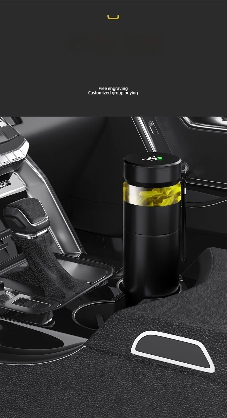 GIANXI Portable 500ML Black Water Bottle Home Stainless Steel Thermos Bottle Drink Items Vacuum Flasks Filterate Coffee Cup