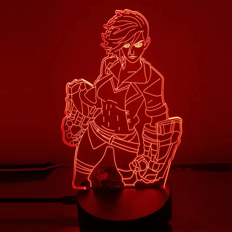 League Of Legends Lonely Warrior Jinx Hilko 3d Led Lamp Bedroom Manga Night Lights Anime Figure Room Decor Children's Gift mi motion activated night light 2 Night Lights