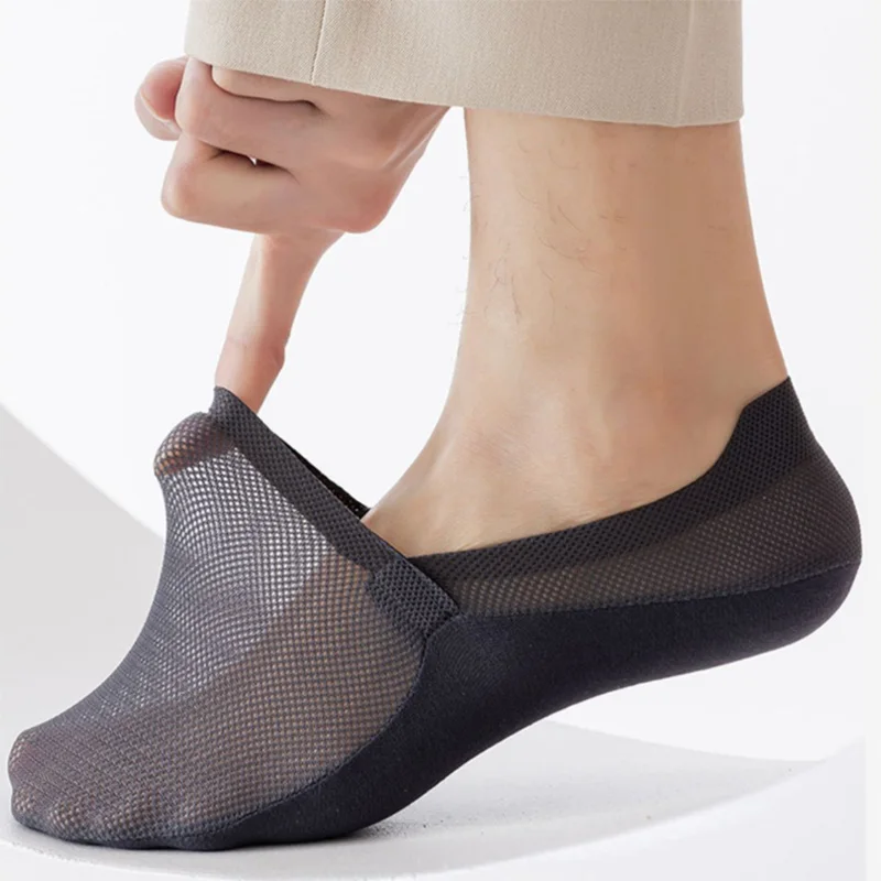 High Quality Summer Casual Socks Men Invisible Low Cut Sock Lot Breathable Silicone Non-slip Comfortable Soft Sokken