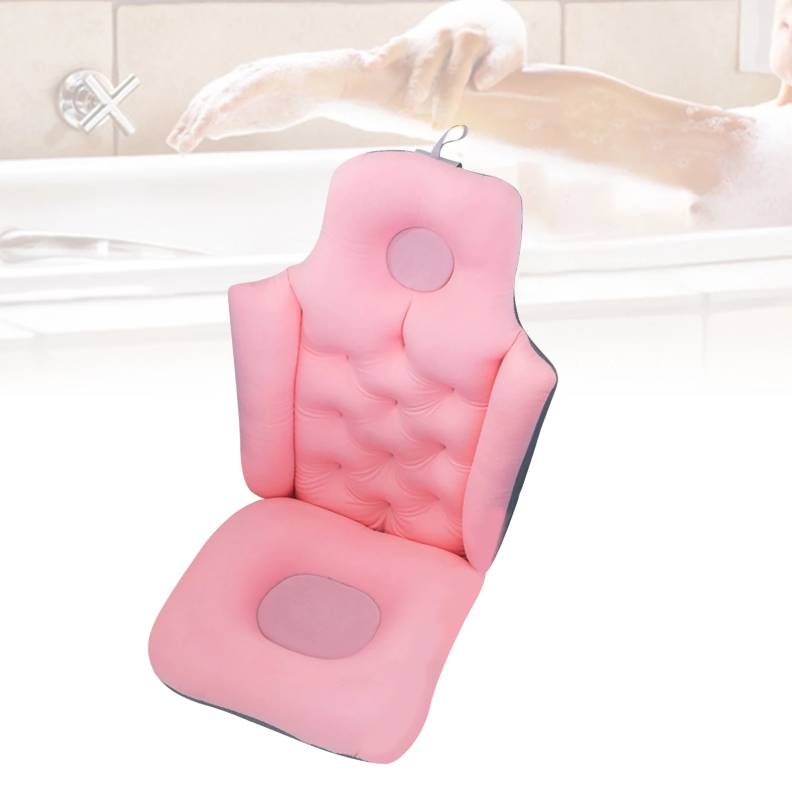 Bath Pillow Bath Mat with Pillow Mat Nonslip Ergonomic Bathtub Rest Mesh Pillow Waterproof Breathable for SPA Bath Accessories Soaking Tub
