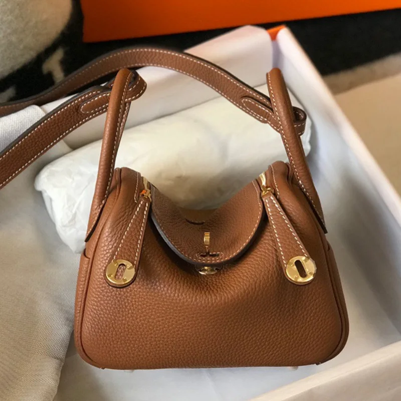 2023 Summer Women Mini Doctor's Bag Chic Genuine Cowhide Leather