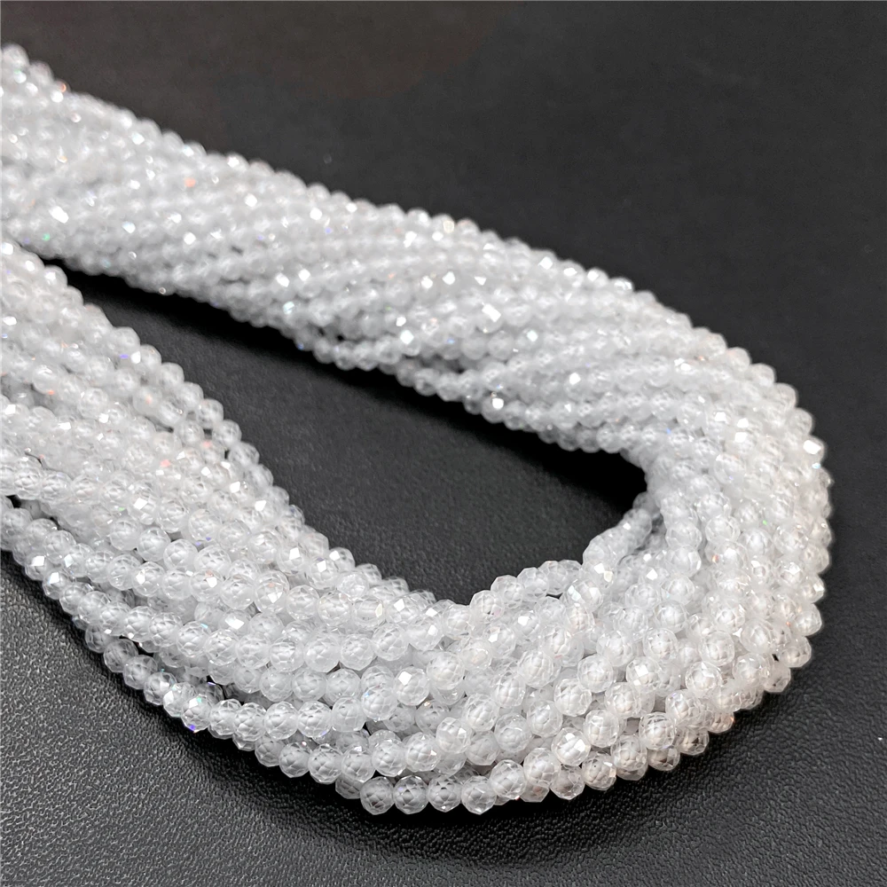 Multicolor Micro Faceted Natural Zircon Loose Beads 2mm 3mm Quartz Crystal Beads for Jewelry Making Accessries Supplies loose beads