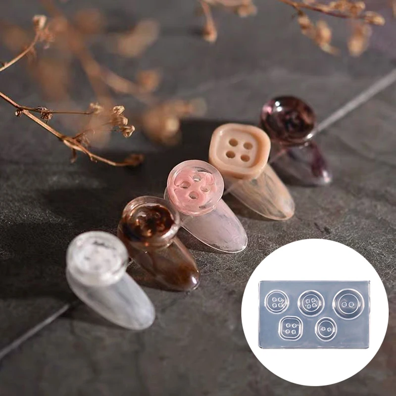 1/2개 버튼형 3D 아크릴 몰드 네일아트 장식 DIY 디자인 실리콘 네일아트 몰드 템플릿 네일 참 장식 조각 매니큐어용