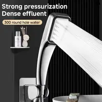 300 Holes Pressurized Showerhead Hand Hold Square Shower Head Water Saving Rainfall Spray Nozzle Bathroom Accessories 2