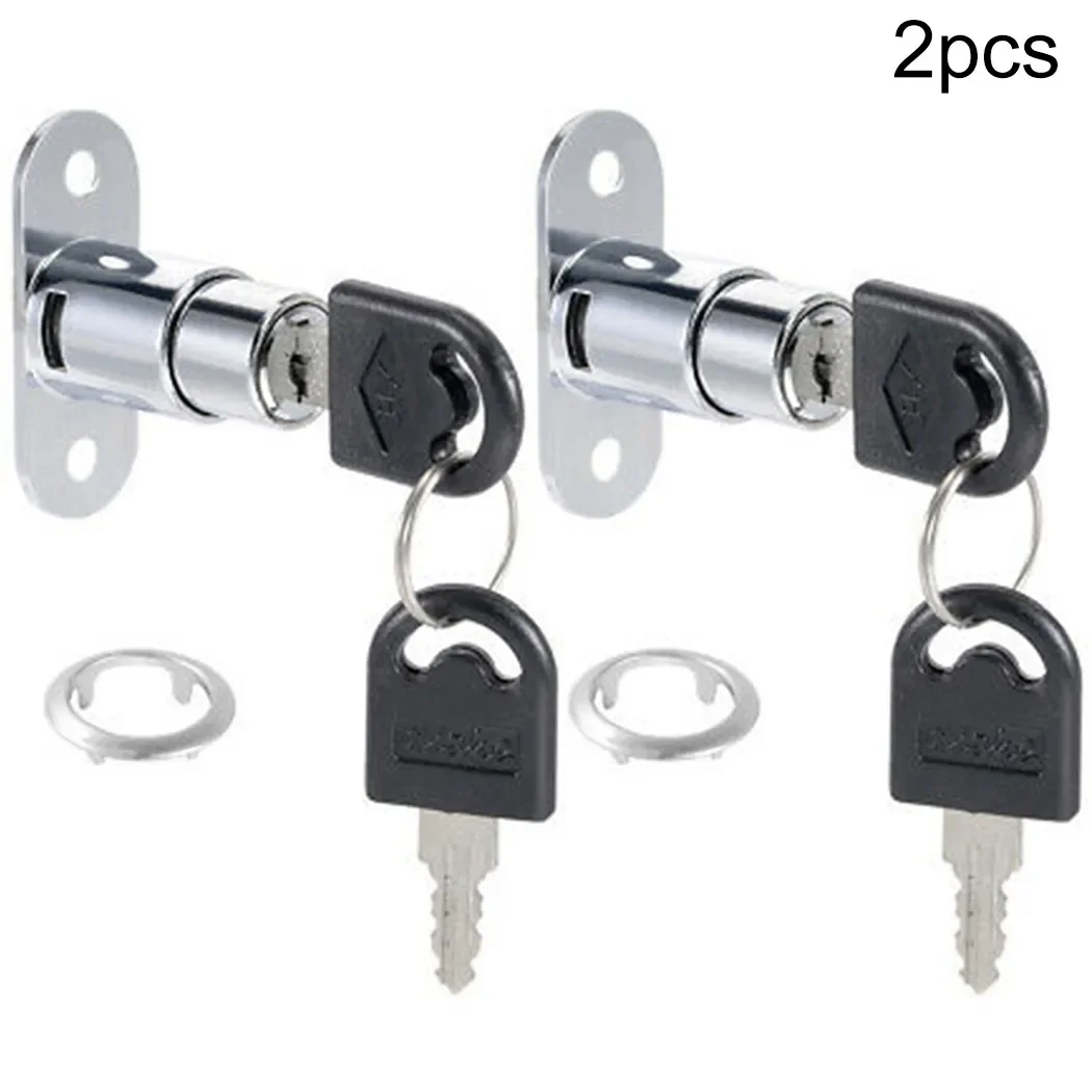 2Sets Cabinet Push Plunger Lock Zinc Alloy Sliding Glass Door Showcase Lock Furniture Cabinet Drawer Furniture Hardware