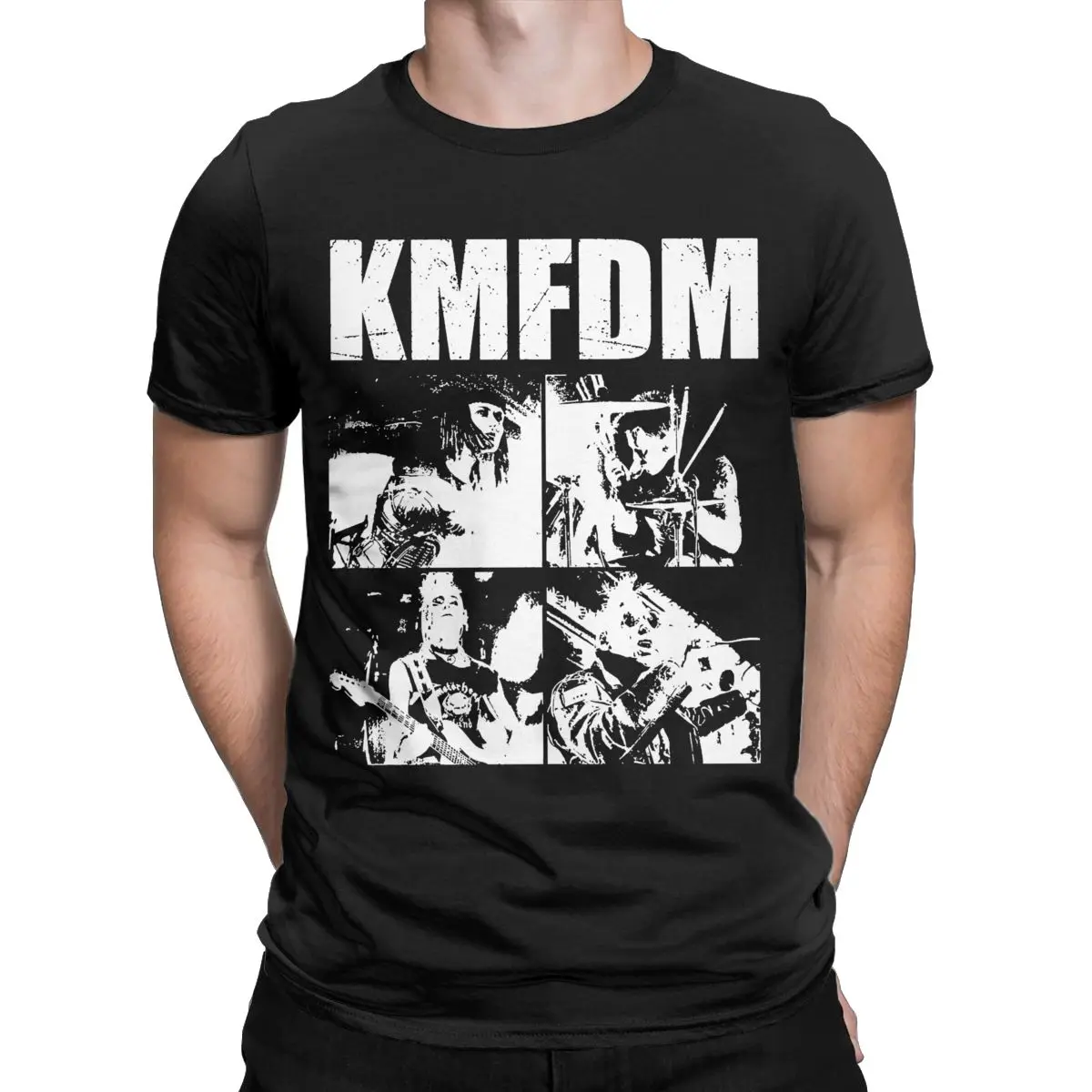 

Мужские футболки KMFDM, Забавные футболки с коротким рукавом и круглым вырезом, хлопковая летняя одежда
