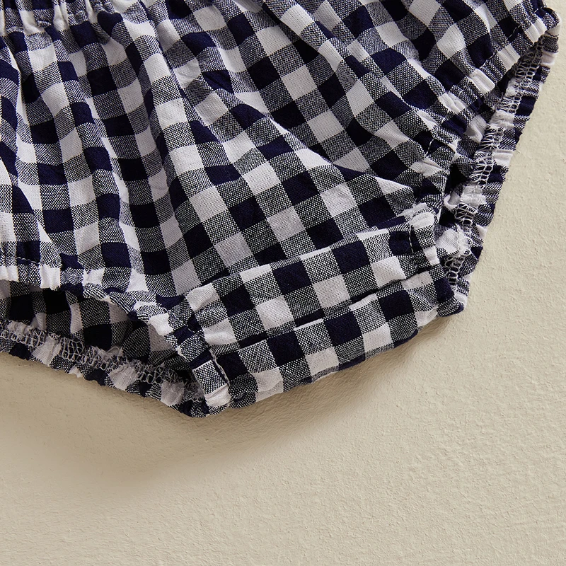 Casual Shorts Cotton Shorts Baby Cotton Bloomers Summer Newborn Baby Elastic Waist Shorts Casual Plaid Print Toddler Bloomers PP Pants Cotton Soft Triangle Baby Girl Shorts