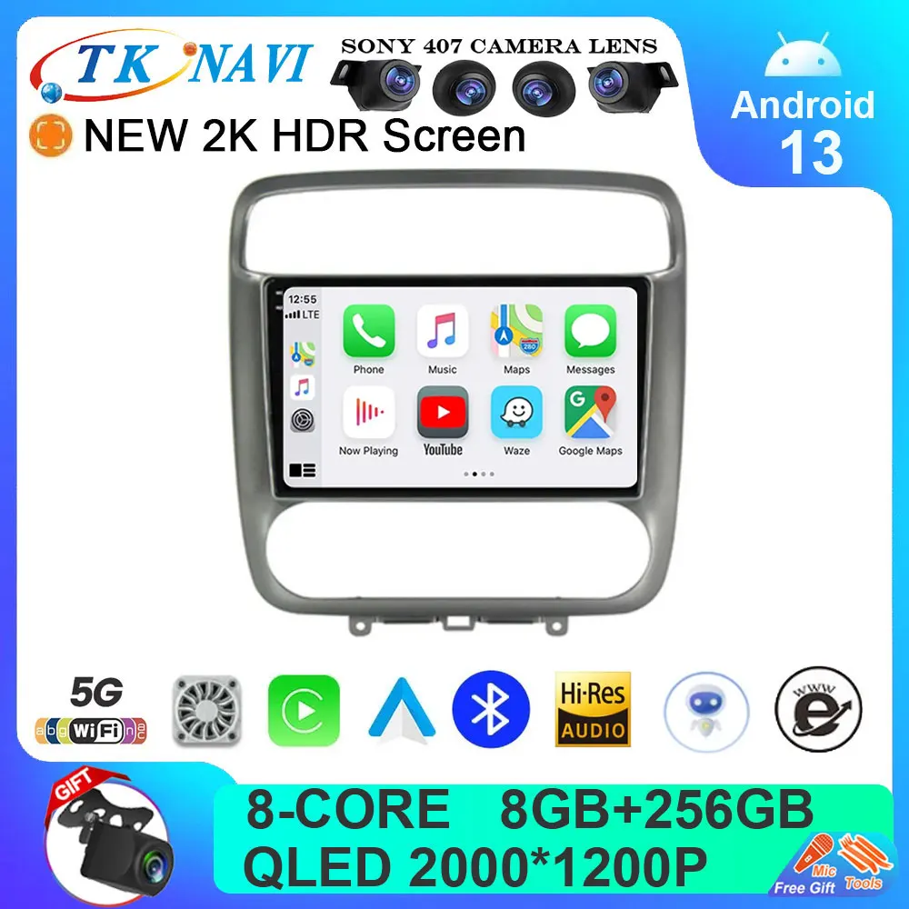 

На Android 13 автомобильный Raido для Honda Stream 2001 - 2004 мультимедийный видеоплеер навигатор GPS BT 4G WIFI 2K QLED No 2 Din DVD