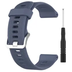 Premium 22mm Silicone Watchband - Durable & Comfortable Replacement Strap - Forerunner 745 (Blue gray)