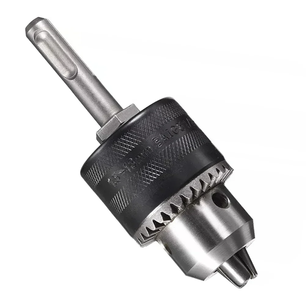 YOSIGHT SDS Plus Shank 3-Jaw Keyless Drill Chuck – 0.8-10mm Capacity, 4.3-Inch Alloy Steel Adapter For Rotary Hammer Drills, Quick-Change For Straight Shank Bits (Black)