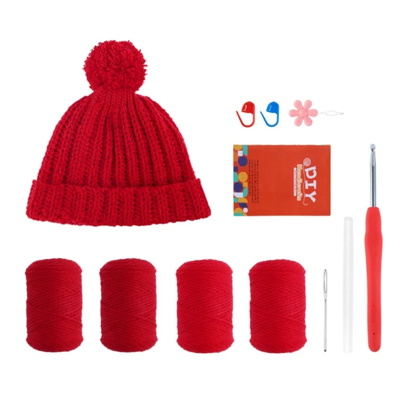 

Hat Knitting Kits Gift for Beginner, DIY Hat Crochet Kits Include Crochet Hook,