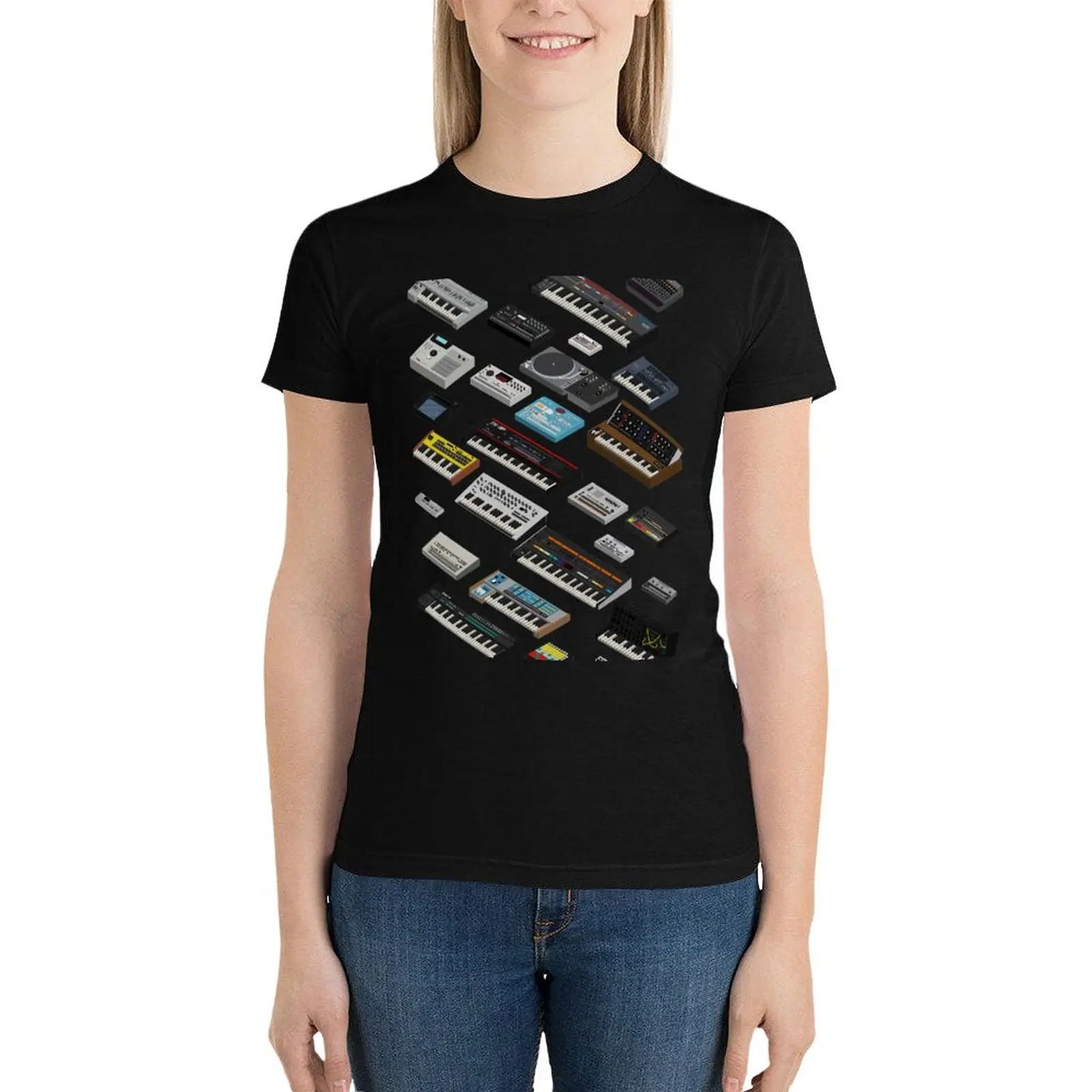 Synthesizer Fan Collection T-Shirt Blouse graphics lady clothes t-shirt dress for Women graphic