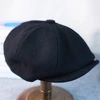Autumn Winter Black Men Classic Beret Retro British Newsboy Cap With Fake Razor Gatsby Woman Octagonal Hats 006 5