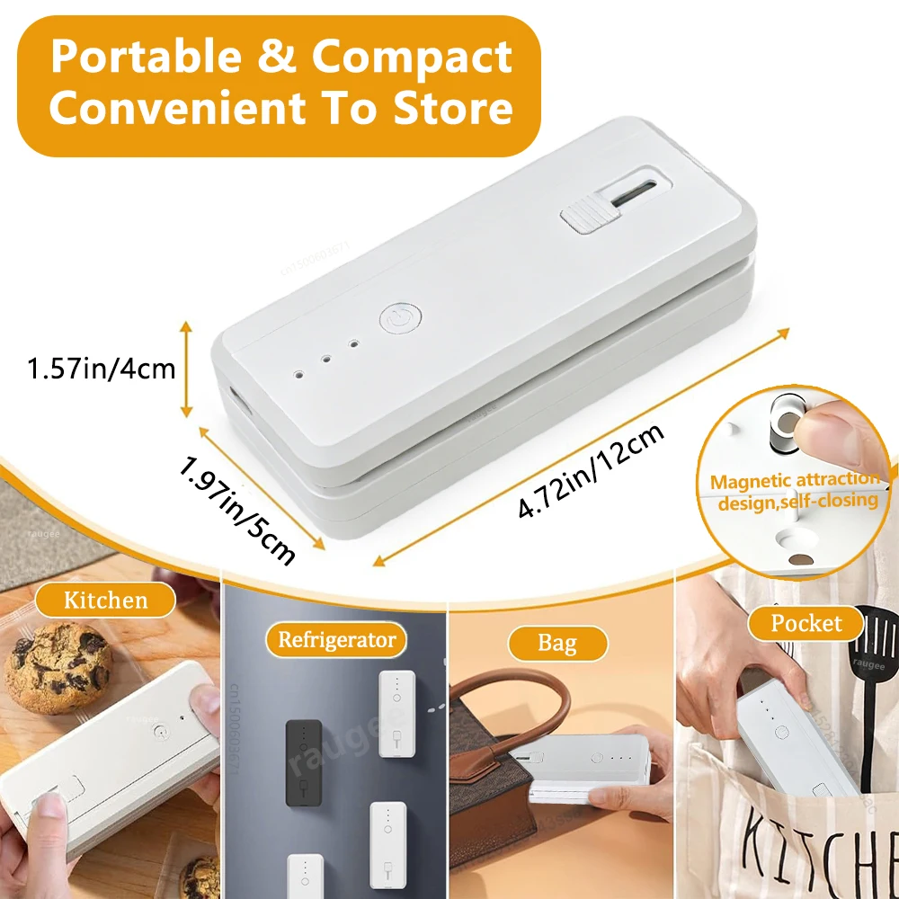 Plastic Bag Sealer Mini Heat Bag Sealing Machine Handheld Food Packaging Heat Sealer Rechargeable Thermal Bags Sealing Machine 6