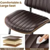 Dining Chairs Set of 4, Mid Century Modern Dining Room Kitchen Chairs, Upholstered PU Leather Vertical Stripe Chairs 4