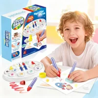 Magic Light Brush Drawing Set for Kids Mess Free LED Painting Station with Graffiti Seals and Coloring Pages Montessori Toys 1