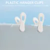 40Pcs White Plastic Hanger Clips, Clips for Use with Slim-Line Clothes Finger Clips Washing Line Laundry Pegs 4