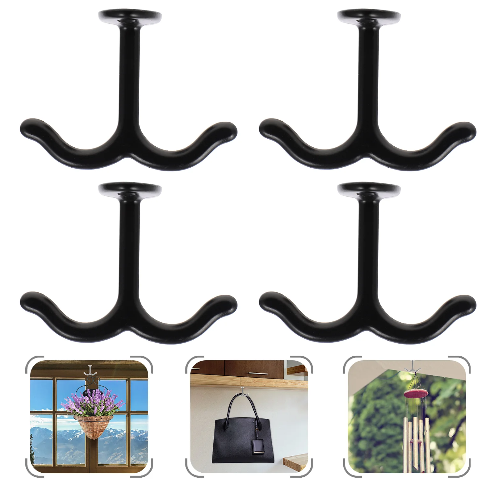 

Clothes Hooks Zinc Alloy Hats Hook Closet Two Prong Hooks Key Hook Holder