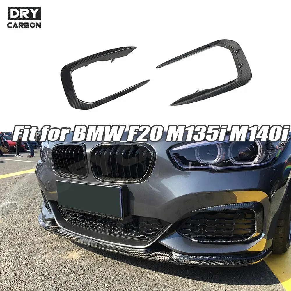 Dry Carbon Fiber Fendinebbia Anteriore Air Vent Trim Knife Strips Per Bmw Serie 1 F20 M Sport M135I M140I Hatchback 2016 2017 2018