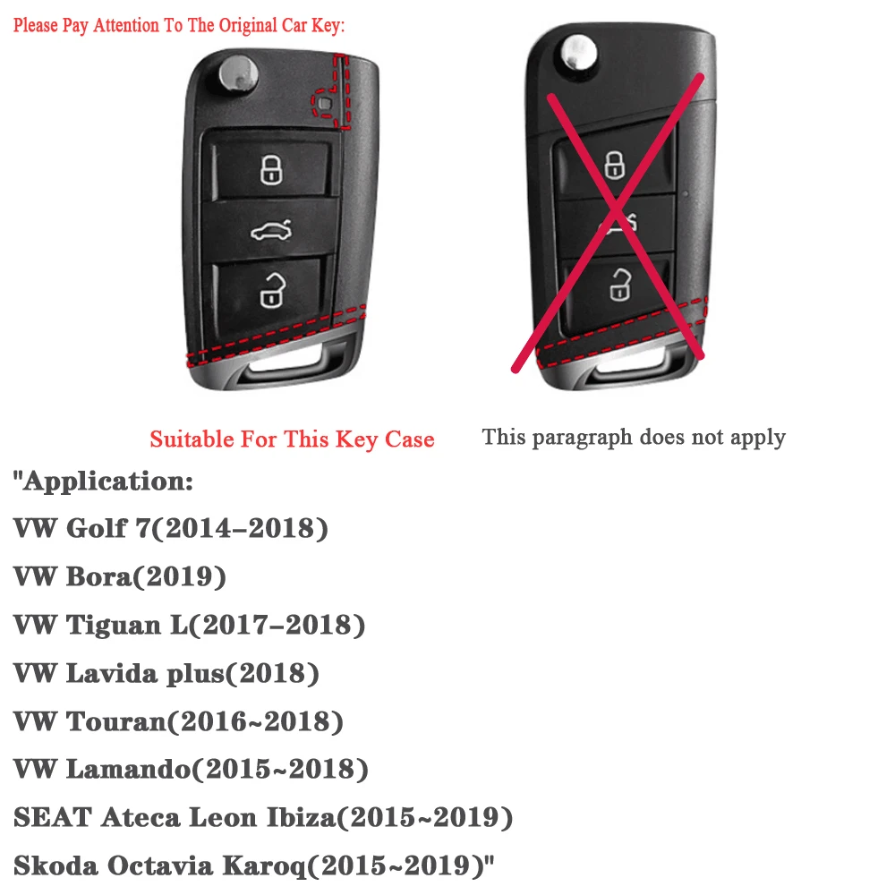 Copertura della cassa chiave in fibra di carbonio ABS adatta per Volkswagen Polo Golf 7 Tiguan per Skoda Octavia Kodiaq Karoq per SEAT Ateca Leon Ibiza 7 1