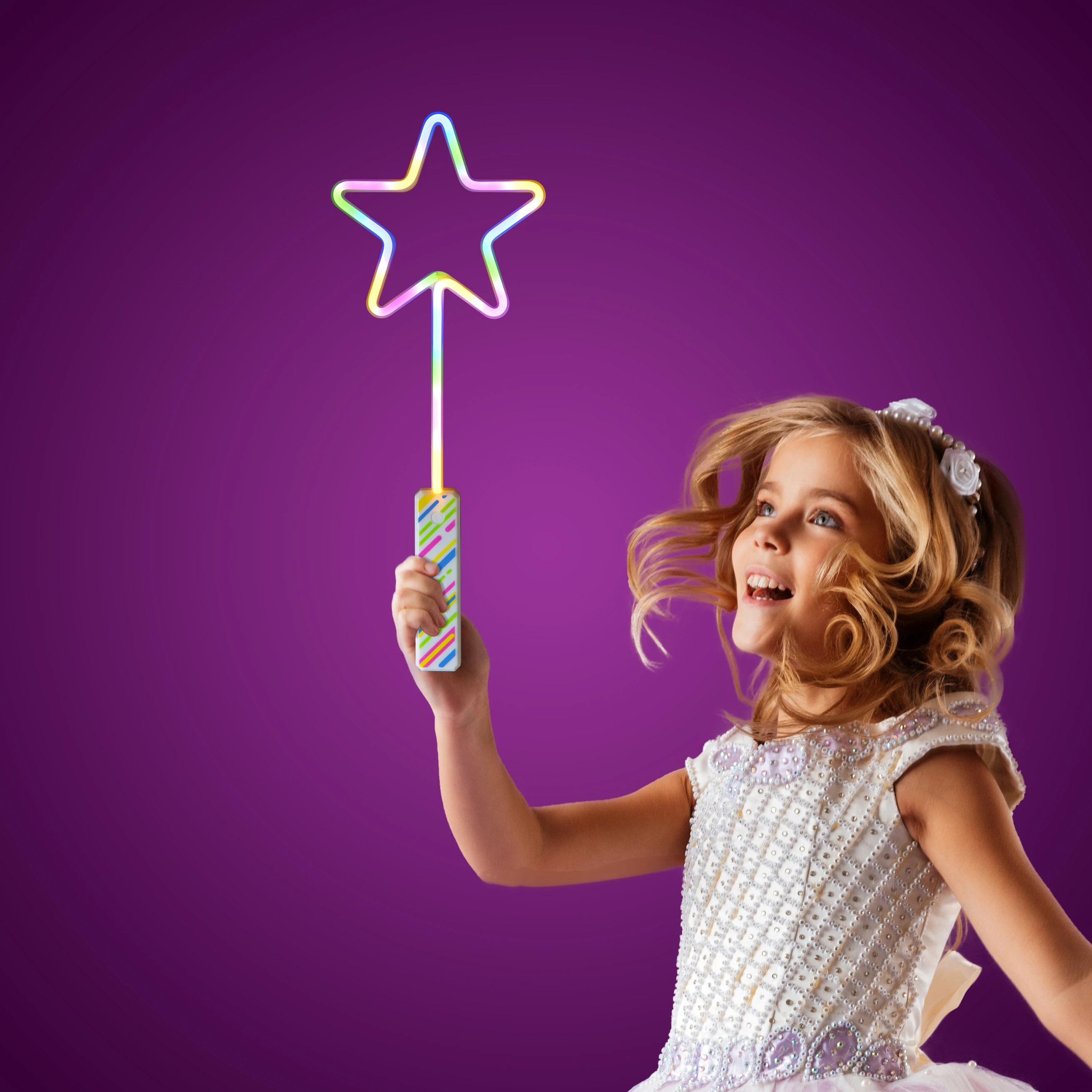 Glow Light Star LED Neon Party Lights Flashing Wand Toy Heart-shaped Signs