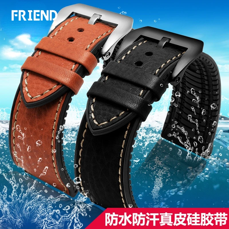 Pelle Bovina Italiana Adatta Per Panerai Pam 4.41 Milioni Di Cinturino In Pelle Omega Country Cinturino In Silicone Da Uomo 22Mm