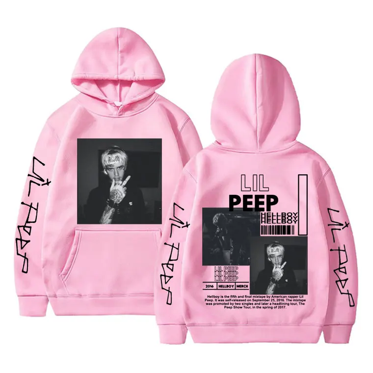 Hellboy Lil Lil Peep Felpa Rosa Rapper Lil Peep Hell Boy Crybaby