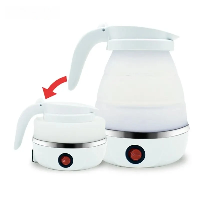 Bouilloire de voyage pliable 600ML, chauffe-eau électrique Portable 220V pour Camping hôtel bureau, théière à ébullition rapide
