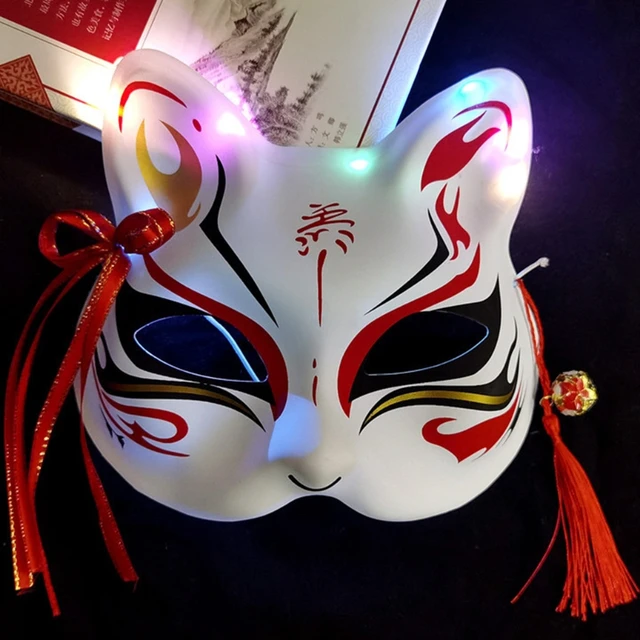 Kitsune Mask For Halloween Costume Japanese Cute Fox Cosplay Kabuki Masks  Anime Masquerade Ball Party Cat Half Mask Christmas - AliExpress