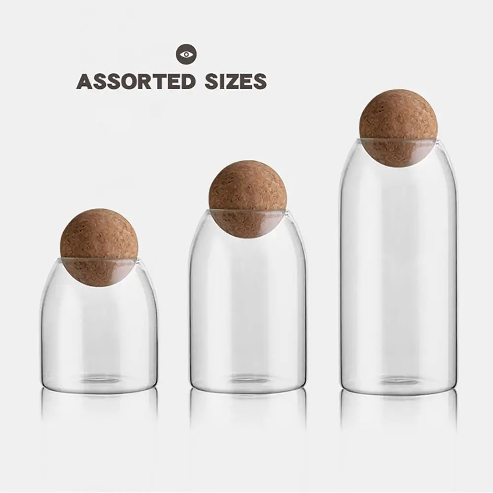 Cork Ball Glass Jar Storage Tank Sealed Tea Cans Grains Transparent Storage Jars 500Ml 90X100Mm 14 Cork Ball Glass Jar Storage Tank Sealed Tea Cans Grains Transparent Storage Jars 500Ml 90X100Mm
