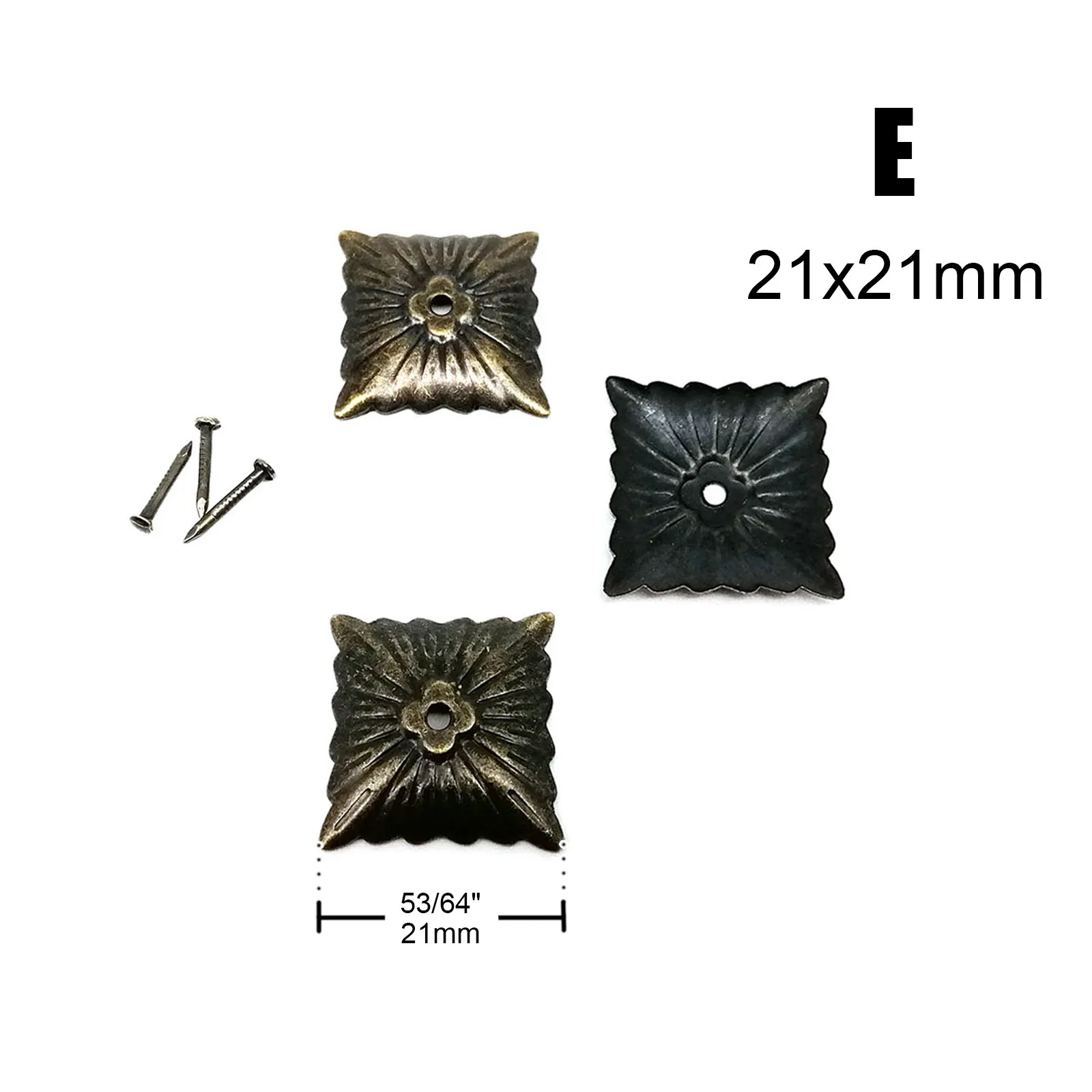 100pcs Antique Brass Upholstery Nail Jewelry Chest Wooden Box Corner Gift Wine Case Sofa Decorative Tack Stud Shim Pad Pushpin - Image 6