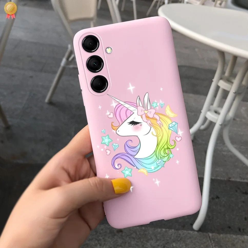 For Samsung F54 5G Cases Cute Cartoon Shockproof Black Pink Silicone For Samsung Galaxy F54 F54 5G Phone Case Bumper Funda