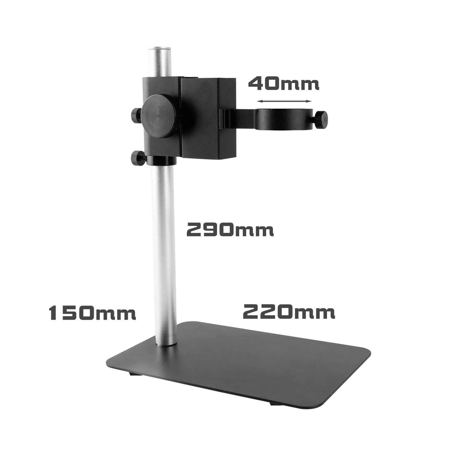 Aluminum Alloy Mircoscope Base Adjustable Focusing Bracket Focusing Holder Table Stand 42mm 50mm For Zoom Lens Microscope Camera 5