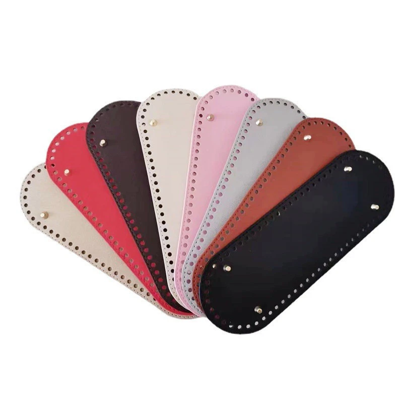 30*10cm Long Bottom For Knitted Bag Pu Leather Bag Base Handmade Bottom With Holes Diy Crochet Bag Bottom Accessories