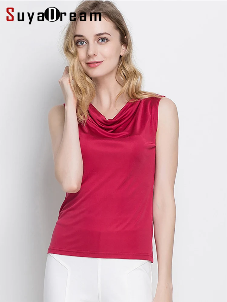 red satin tank top