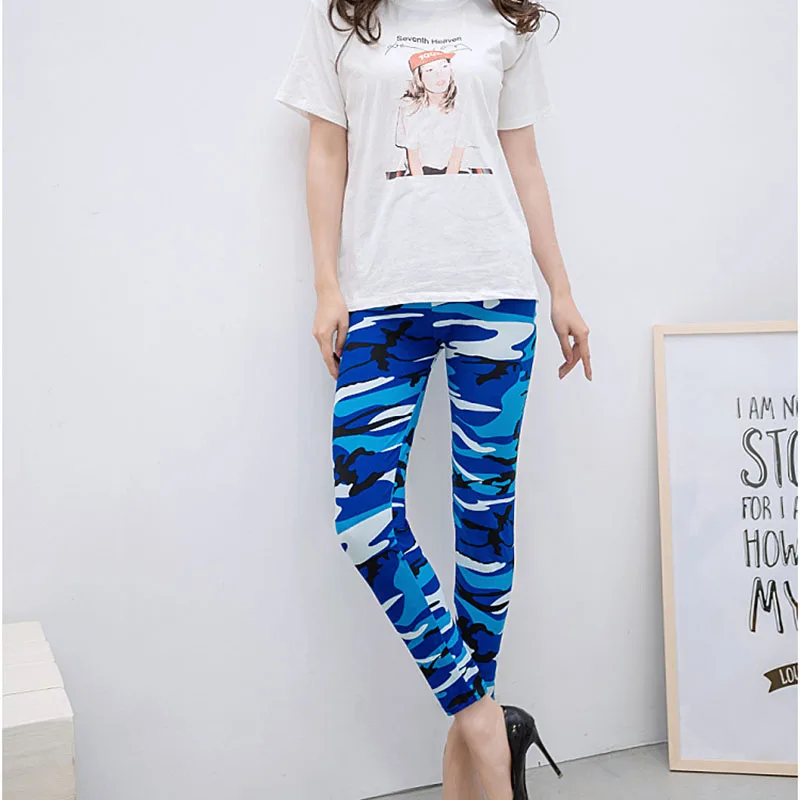 Summer Women Yoga Pants Elastic Sport Camouflage Leggings 3D Print Thin Fleece Slim Quick Dry Trouser Skinny Gym