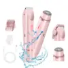Women Electric Razors 2 in 1 Dual-Head Painless Bikini Trimmer Wet Dry Use for Ladies Pubic Hair Detachable Head Electric Shaver 1