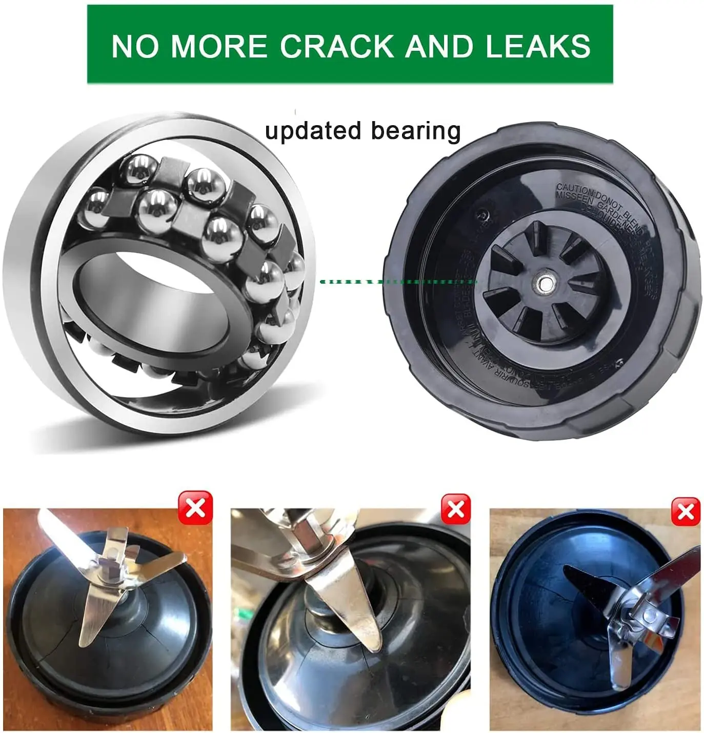 Extractor Blades Blender Replacement Parts for Ninja 7 with Washer Rubber for Nutri Ninja Auto IQ BL486 BL642 N102 BL682