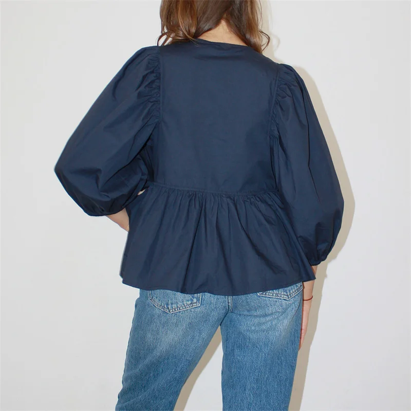 Camisas Y2K para mujer, ropa estética, elegante, color sólido/rayas, manga 3/4, cárdigan con lazo, blusa de los años 2000, ropa de calle