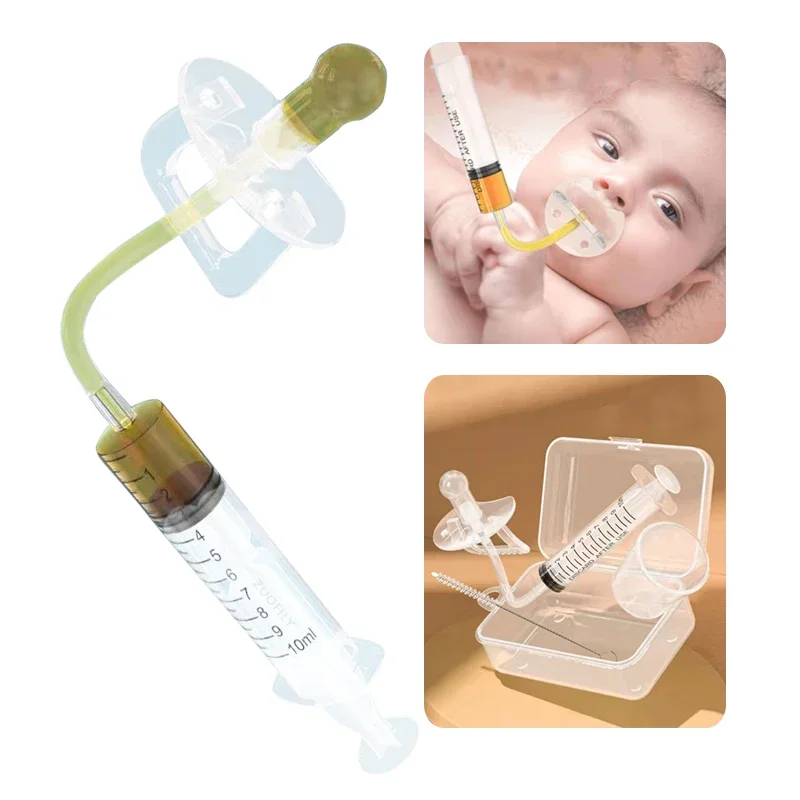 Medicine Feeder 6pcs Baby Pacifier Medicine Dispenser Kit 10ml Oral Feeding Syringe Liquid Needle Feeder with Measure Cup For Infants Newborns
