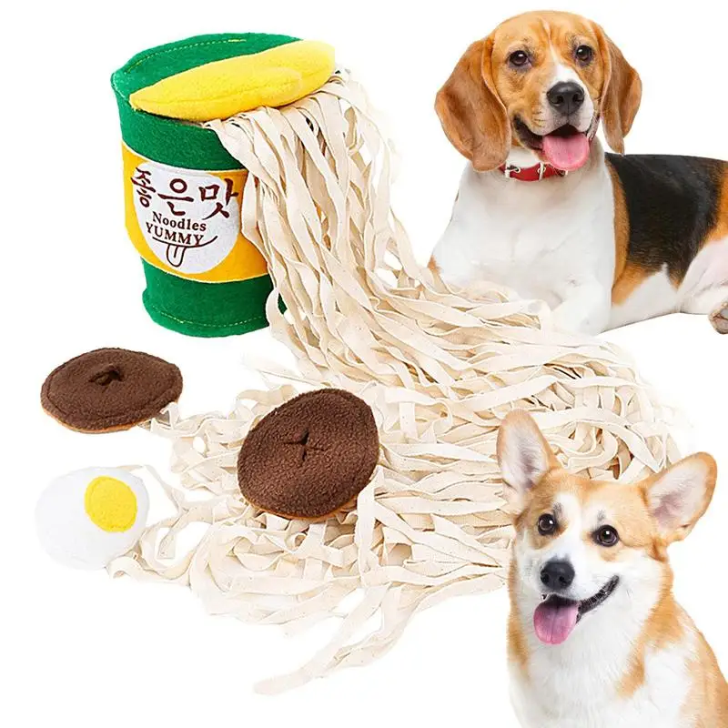 

Ramen Noodles Dog Toy Creative Treat Dispensing Dog Puzzle Toys Hide And Seek Puppy Toy Interactive And Washable Plush Food Hide