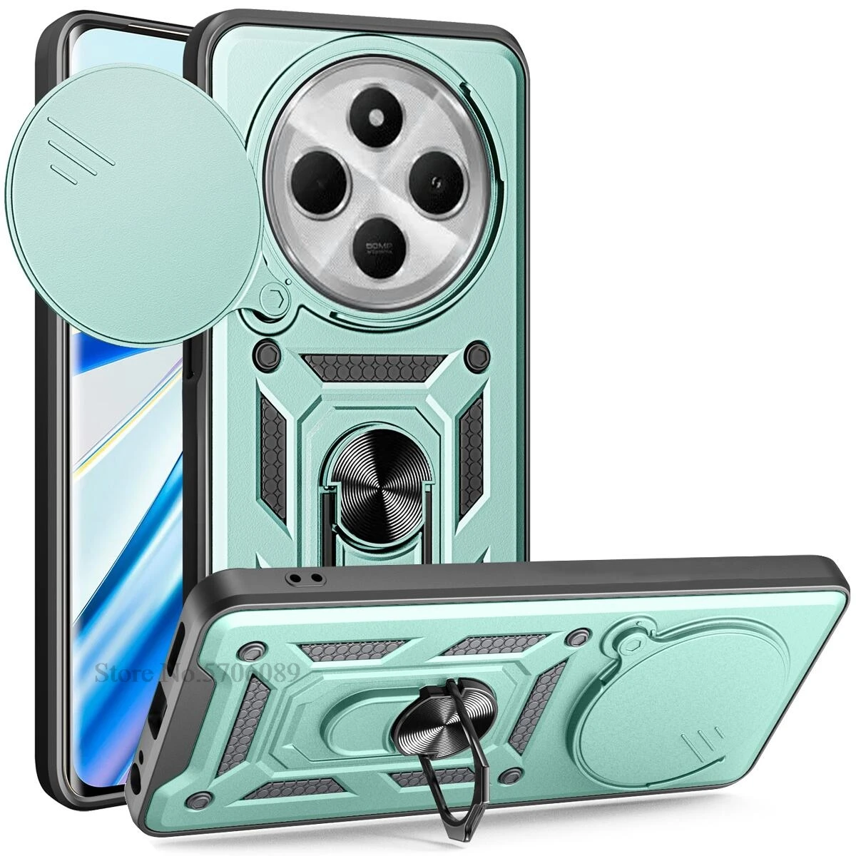 Armor Shockproof Slide Lens Protective Phone Case Cover