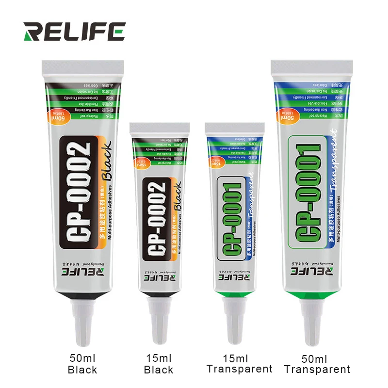 RELIFE 50ml CP-0001 Transparent Adhesive Clear Liquid Glue CP-0002 Black glue Mobile Phone Frame Repair LCD Screen Glass Glue