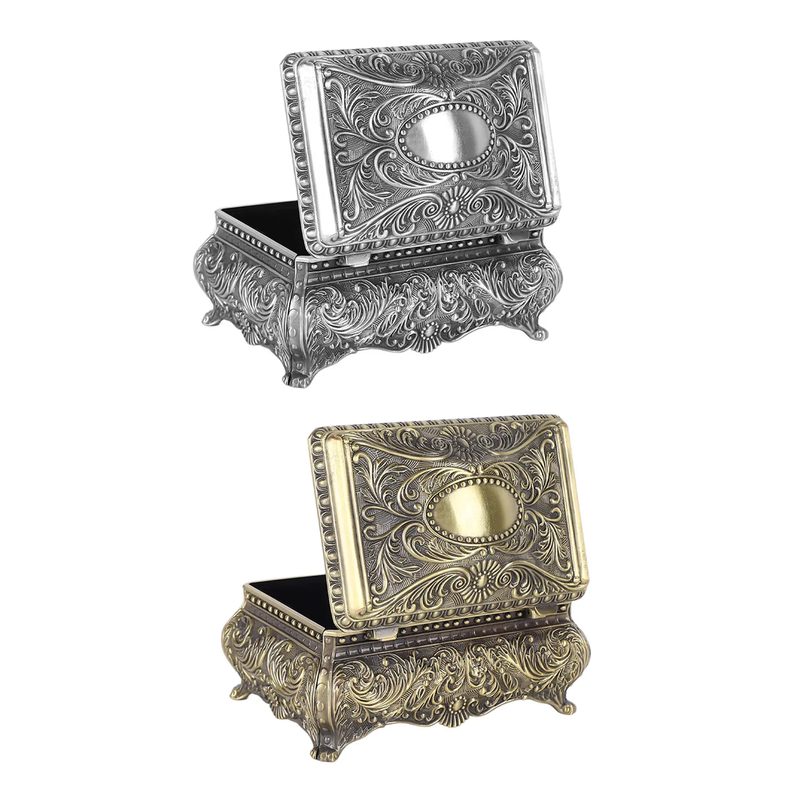 Vintage Jewelry Box Metal Jewelry Box Rectangular Trinket Storage Box Vintage Jewelry Box for Women Girls Birthday Christmas