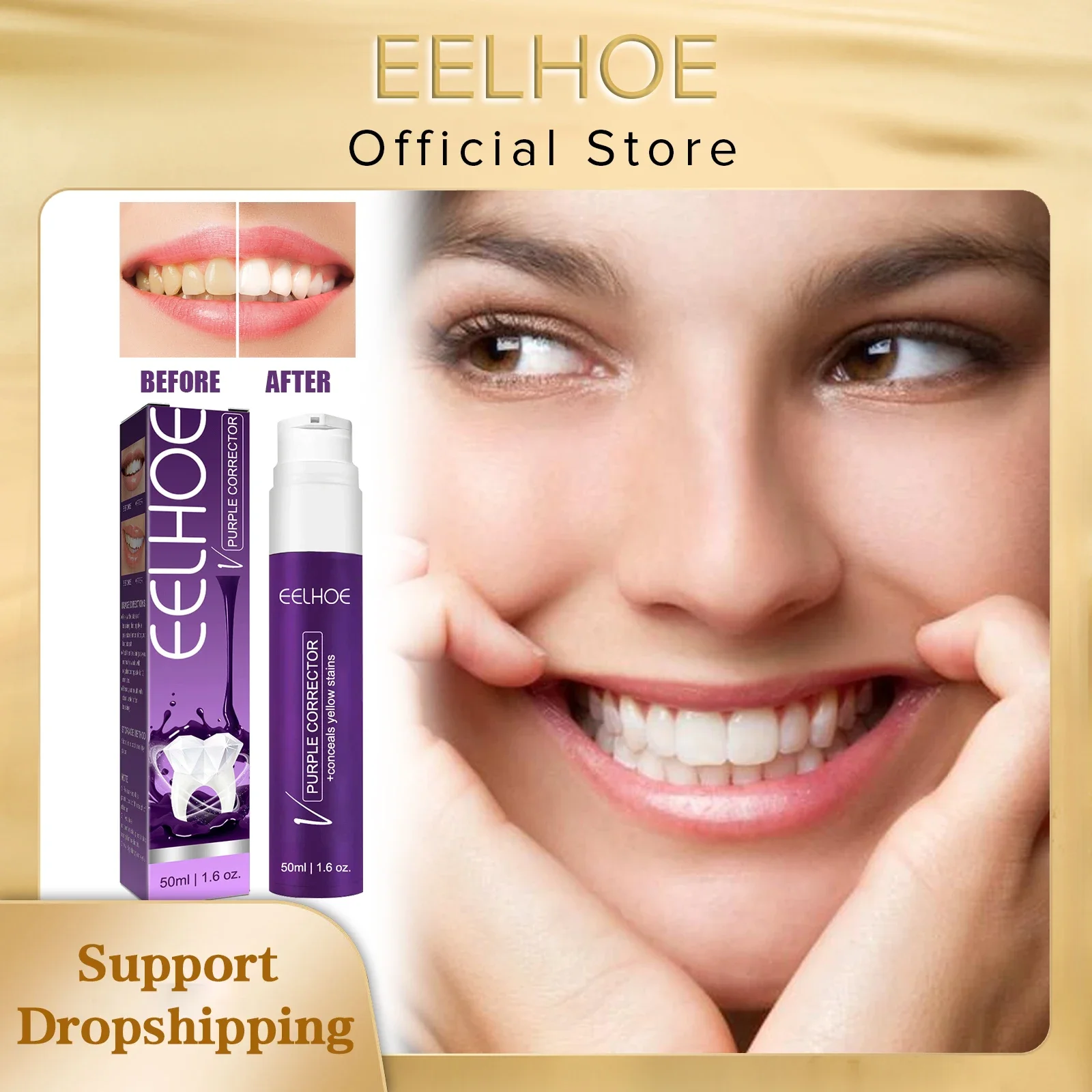 Eelhoe Dentifricio Sbiancante Rimozione Delle Macchie Di Dentifricio Riduce L'Ingiallimento Dei Denti Correttore Di Colore Dentifricio Detergente Cura