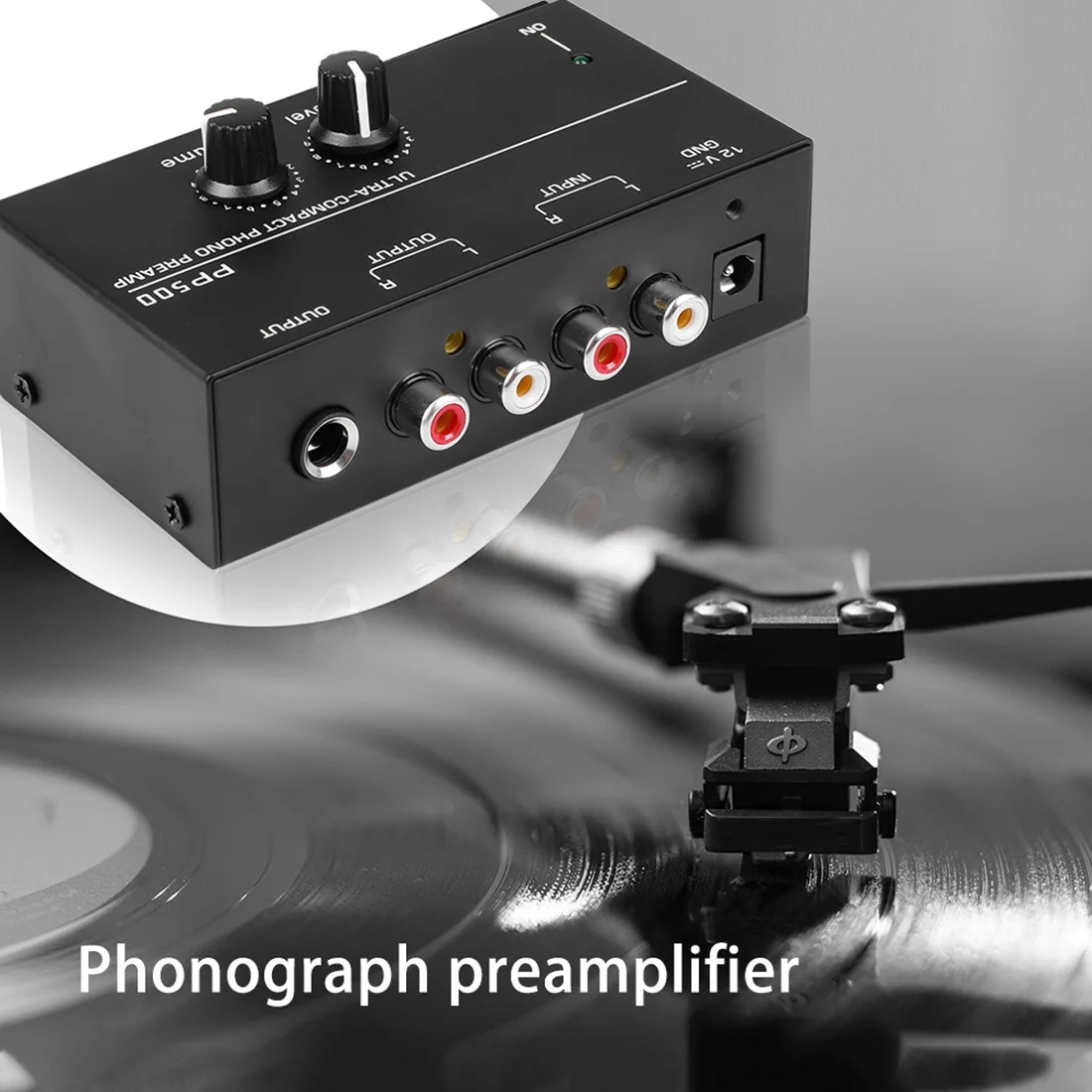 Ultra kompakter Phono-Vorverstärker pp500 mit Bass-Höhen ausgleich Lautstärke einstellung Vorverstärker-Plattenspieler-Vorverstärker-US-Stecker